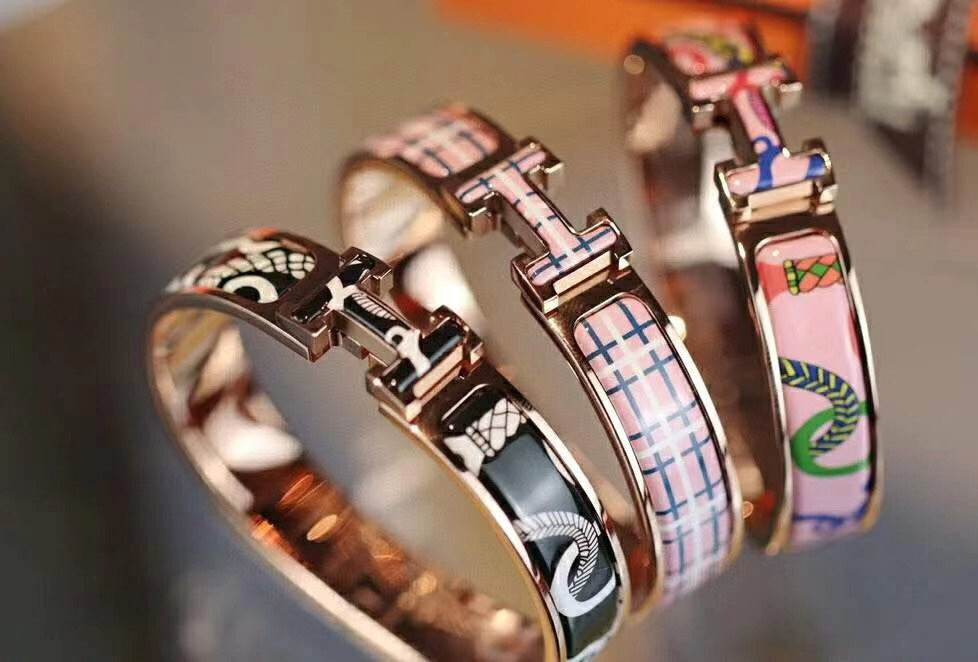 Hermes Clic H Panoplie Equestre Pink Bracelet